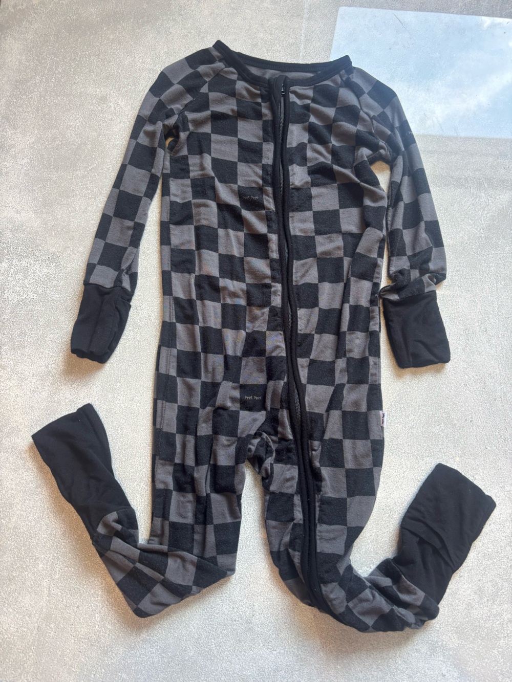 Little Sleepies Monochrome Checks Zippy